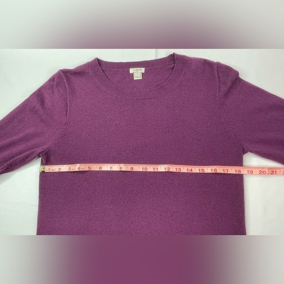 J Crew Purple Crew Neck Sweater Long Sleeve Cotton Wool Blend Size Medium - Picture 7 of 8